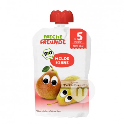 Erdbar German Organic Pear Flavor Children's Fruit Puree Sucking  over 5 months*6