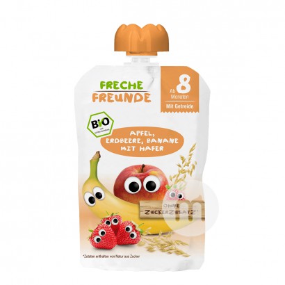 Erdbar German Organic Apple Banana Strawberry Oatmeal Flavor Children's Fruit Puree Sucking  over 8 months*6