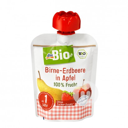 DmBio German Organic Apple Strawberry Pear  Puree Sucking over 12 months*6