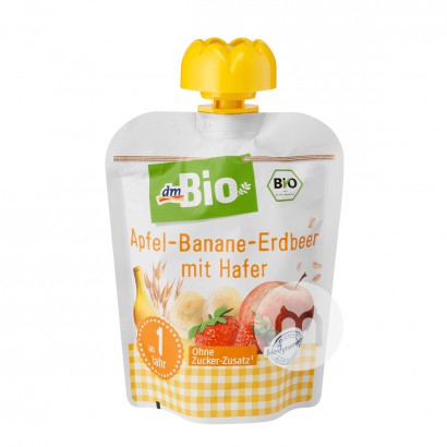 DmBio German Organic Oatmeal Apple Banana Strawberry Puree Sucking over 12 months*6