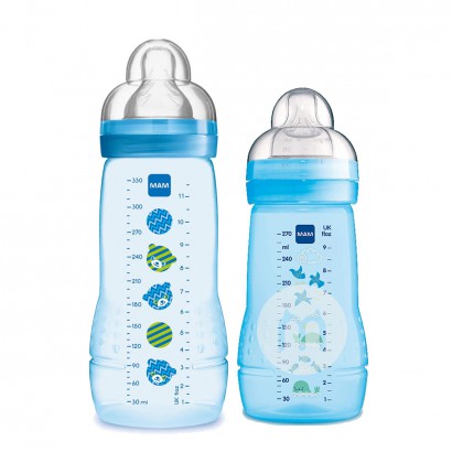 MAM Austria fall proof PP plastic wide mouth silicone milk bottle size 2-piece set
