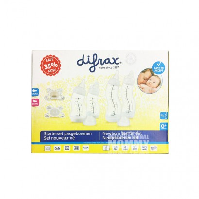 Difrax Netherlands anti flatulence S-shaped bottle neonatal 6-Piece set
