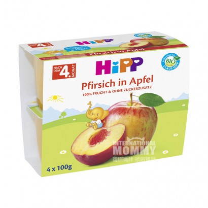 [4 pieces]HiPP German Organic Yellow Peach Apple Puree Fruit Cup