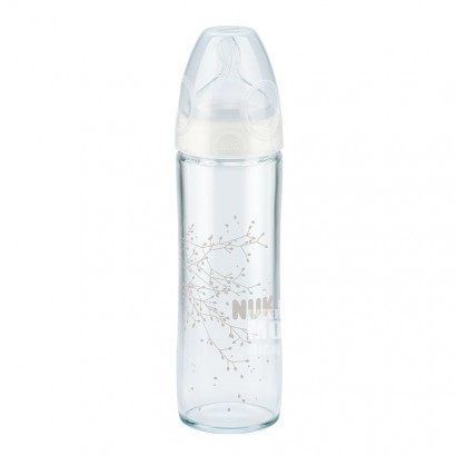 NUK Germany classic wide mouth silicone teat glass bottle 240ml 0-6 months