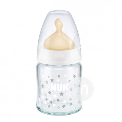 NUK Germany wide mouth glass bottle latex nipple 120ml 0-6 months