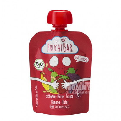 FRUCHTBAR German Organic Strawberry Pear Oatmeal Puree Sucking over 6 months old 100g*8