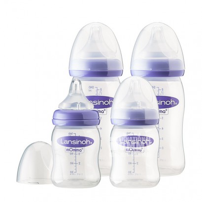 Lansinoh mOmma natural wave series wide mouth PP bottle set 0-6 months