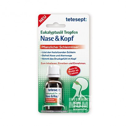 Tetesept German tetesept eucalyptus oil unobstructed respiratory tract nasal drops over 2 years old