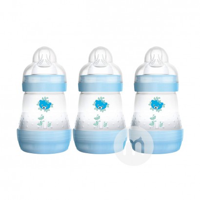 MAM Austria anti flatulence wide mouth plastic milk bottle 160ml three pack