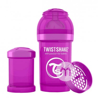 TWISTSHAKE Sweden wide mouth anti flatulence silicone nipple PP bottle 180ml 0-2 months