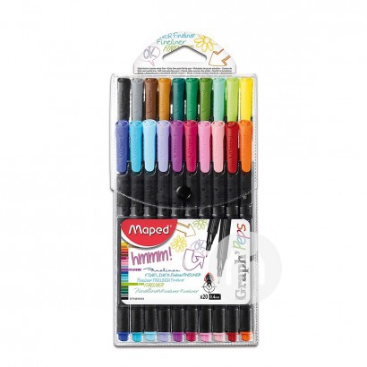 Maped French Color Hook Line Pens 20pcs Original Overseas Local Edition