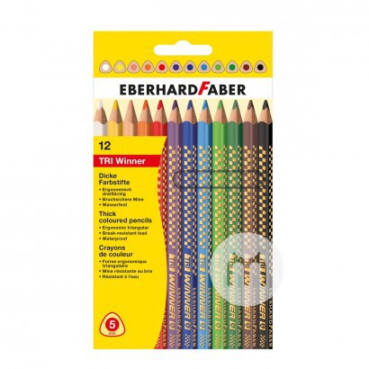 EBERHARD FABER German Children's Triangle Colored Pencils 12 Packs Original Overseas