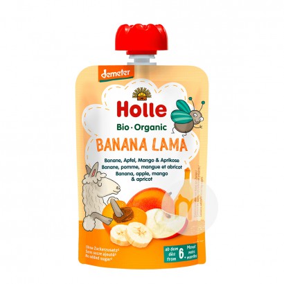Holle German Organic Banana Apricot Mango and Apple Puree Sucking 100g*6