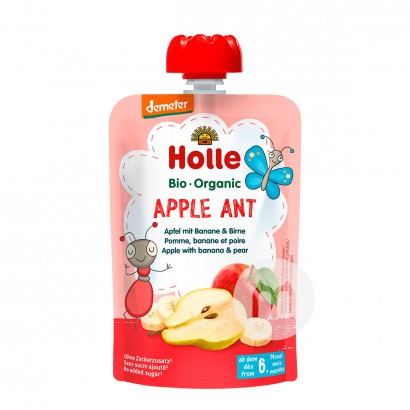 Holle German Organic Banana Pear Apple Puree Sucking 100g*6