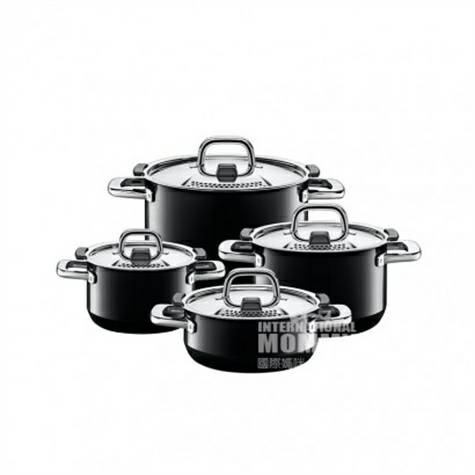 Silit German Color soup pot set of 4 natural black