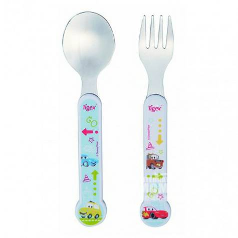 Tigex French baby stainless steel fork and spoon set overseas local original