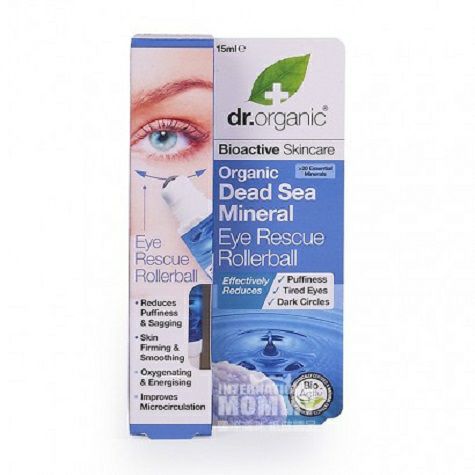 Dr.organic British Organic Dead Sea Mineral Eye Essence with Roller Balls, Overseas Local Original Edition