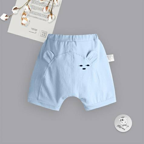 Verantwortung Baby boys and girls simple three-point bear summer PP shorts blue