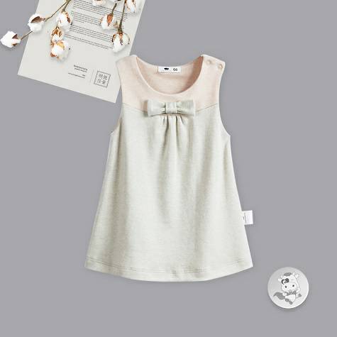 Verantwortung baby girl organic color cotton short skirt European style bow princess vest skirt