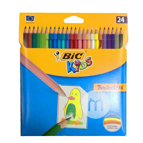 BIC KIDS French children's non-toxic and tasteless baby graffiti 24 color crayons overseas local original