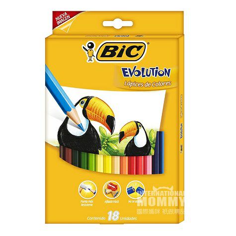BIC KIDS French children's non-toxic and tasteless baby graffiti 18-color crayons overseas local original