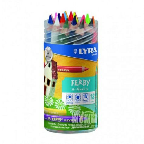 LYRA German children's iron bucket water-soluble colored pencils 18pcs overseas local original