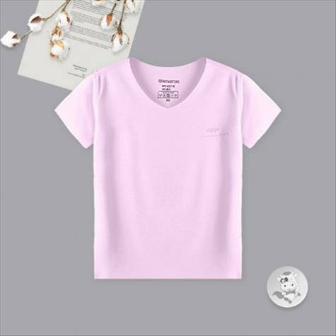 Verantwortung Baby boys and girls colorful candy color cold seamless casual T-shirt meat pink
