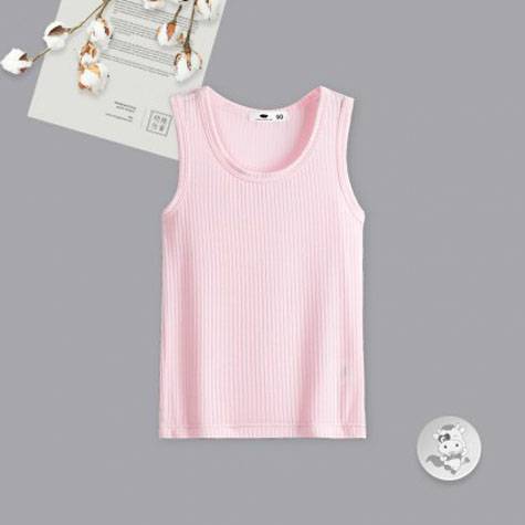 Verantwortung Baby boys and girls European and American simple summer fresh pure color vest pink