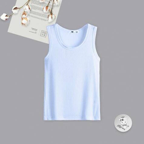 Verantwortung Baby boys and girls European and American simple summer fresh pure color vest blue