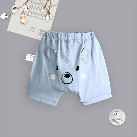 Verantwortung Baby boys and girls fashion cute little ear bear Harlan five-point PP pants gray