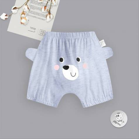 Verantwortung Baby boys and girls fashion side ear bear Harlan five-point PP pants gray