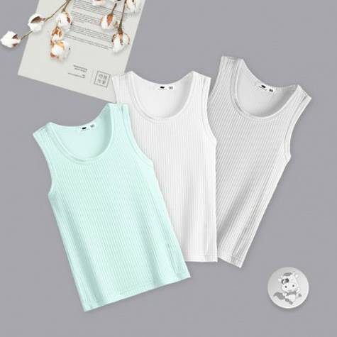 [3 pieces] Verantwortung Baby boys and girls European and American simple summer fresh pure color vest white + gray + gr