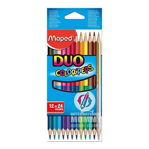 Maped French Double-headed Two-color Colored Pencils 12 Packs Original Overseas