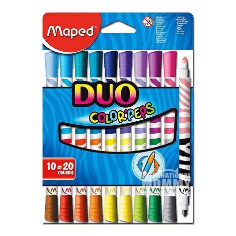 Maped French double-headed two-color washable watercolor pen 10pcs overseas local original
