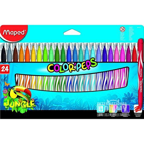 Maped French washable color brush 24 sticks overseas local original