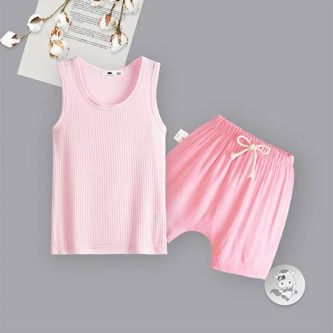[2 pieces] Verantwortung baby girl European and American simple summer fresh solid color vest + fresh European and Ameri