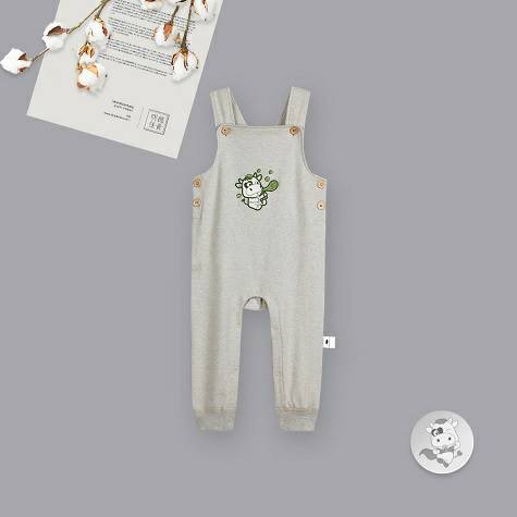 Verantwortung baby boy and girl organic colored cotton double-layer bib pants