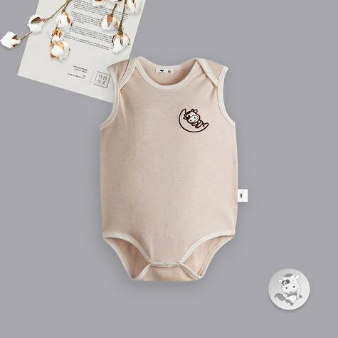Verantwortung Baby boys and girls organic color cotton summer thin one-piece suit triangle sleeveless romper
