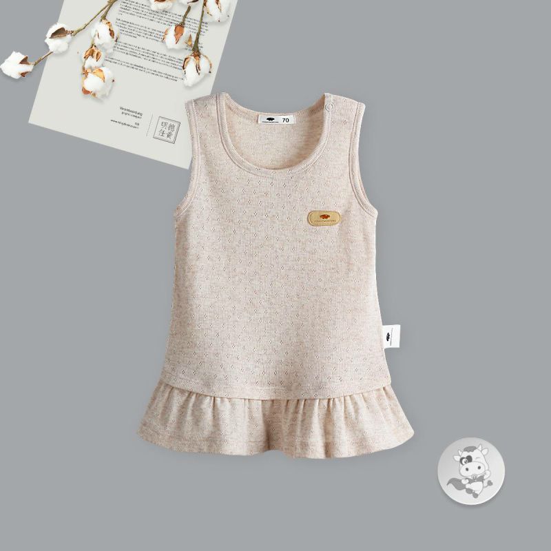 Verantwortung baby girl organic color cotton summer thin short skirt thread jacquard vest skirt