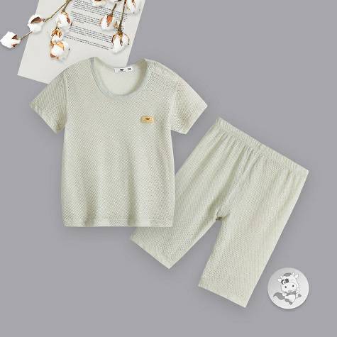 Verantwortung Baby boys and girls organic color cotton summer thin suit net gauze jersey vest shorts