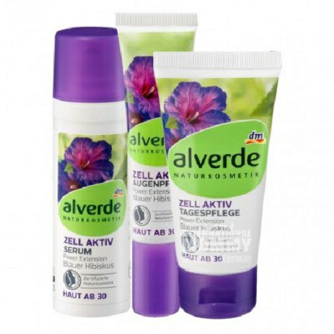 [3 pieces] Alverde German Blue Hibiscus Cell Rejuvenation Repair Anti-Wrinkle Firming Serum + Eye Cream + Day Cream