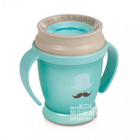 Lovi Polish Baby Mustache Lips 360° Sealed Drinking Cup 210ml Overseas Local Version