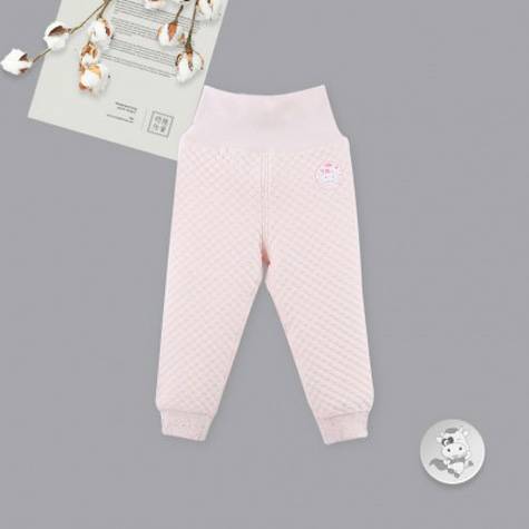 Verantwortung baby girl organic cotton high waist belly protection pants pink