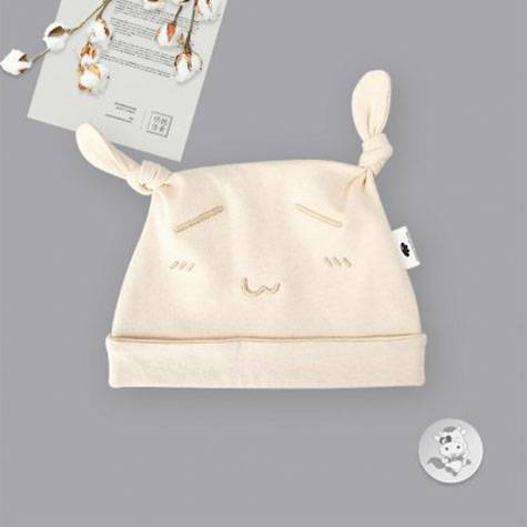 Verantwortung Baby boys and girls Organic Color Cotton Double-layer Stimulating Antler Hat Light Coffee (2 Pieces Set)
