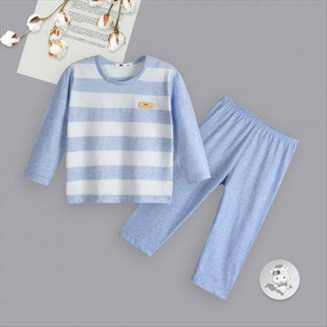 Verantwortung Baby boys and girls organic colored cotton spring and autumn pajamas set classic striped long-sleeved trou