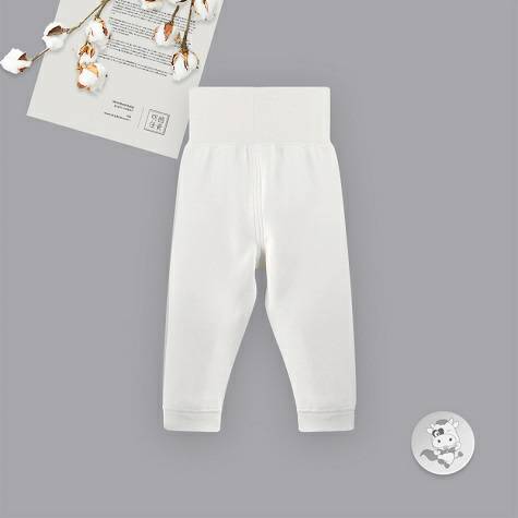 Verantwortung Baby boys and girls high waist belly protection pants European-style simple solid color original white