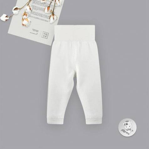 Verantwortung Baby boys and girls high-waist belly-protecting pants European-style simple solid color original white (2-