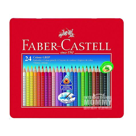 FABER-CASTELL German 24-color tin box colored pencils with color handles Original overseas