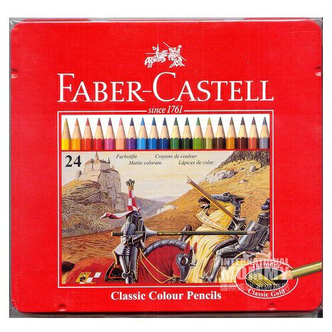 FABER-CASTELL German 24-color classic metal box colored pencils, original overseas version