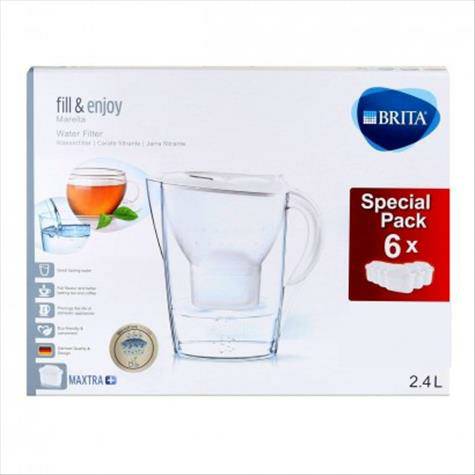 BRITA German filter kettle white package with 6 filter elements